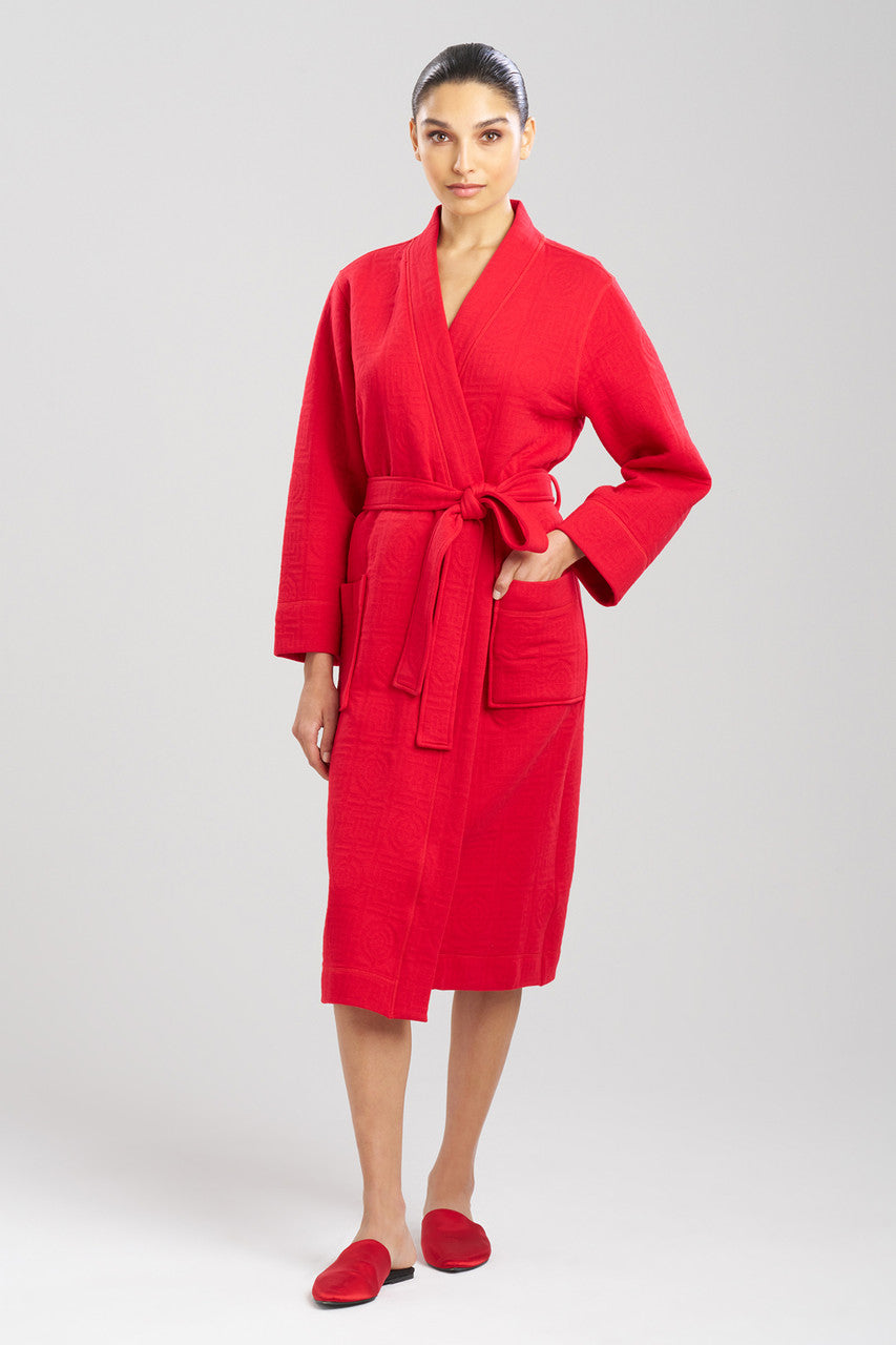 Red Robe All Viewpoints Buy Quilted Infinity Jacquard Robe in Brocade Red Online | NATORI