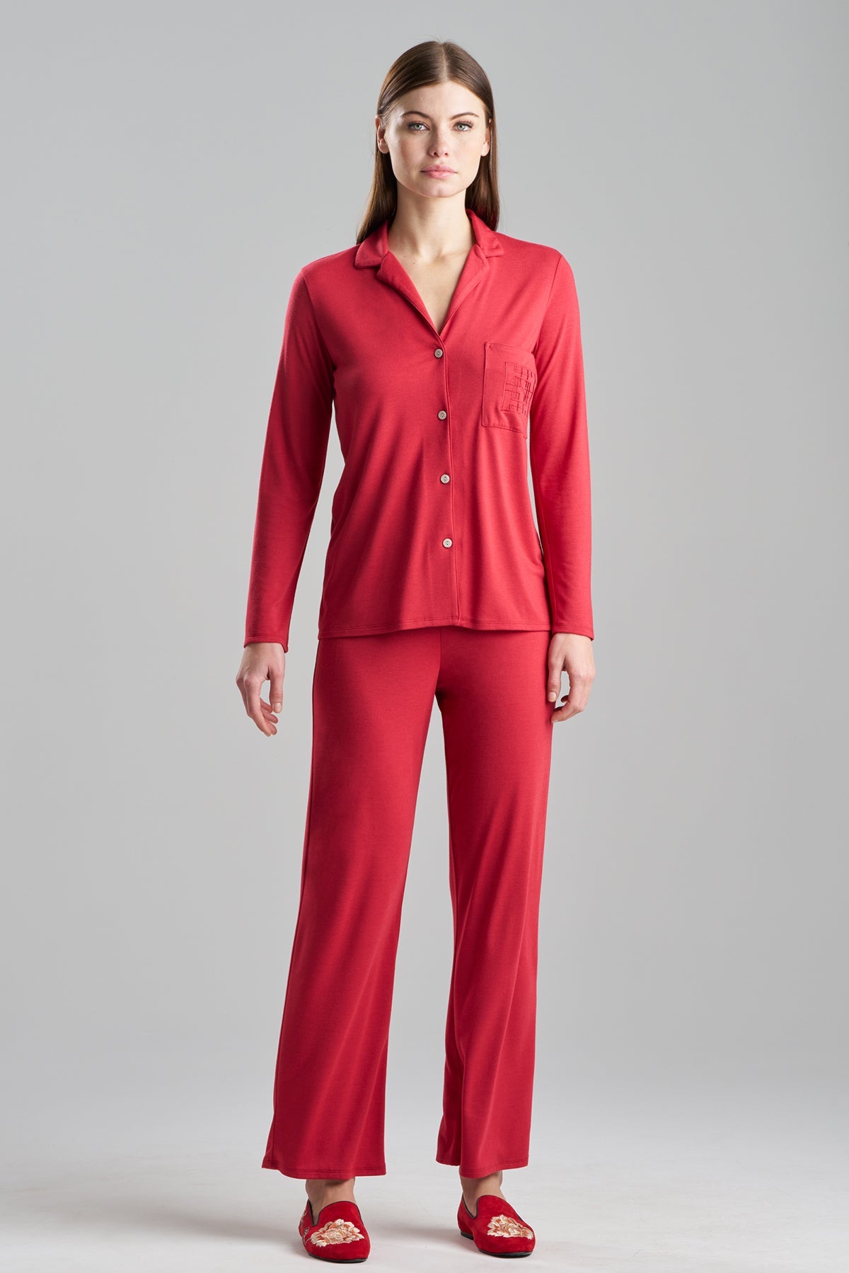 Natori Decadence Notch PJ Set in Ocean Teal H76058 - Anna Bella Fine Natori Decadence Notch PJ Set in Ocean Teal H76058 - Anna Bella Fine