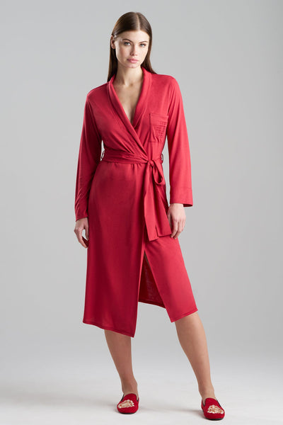 Buy Shangri-La Embroidered Robe in Crimson Red Online | NATORI