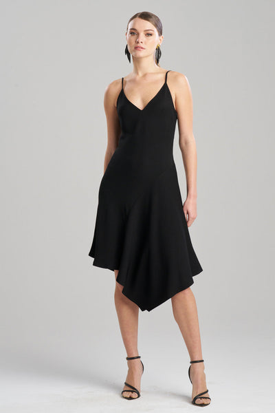 Buy Stretch Crepe Asymmetric Dress in Black Online