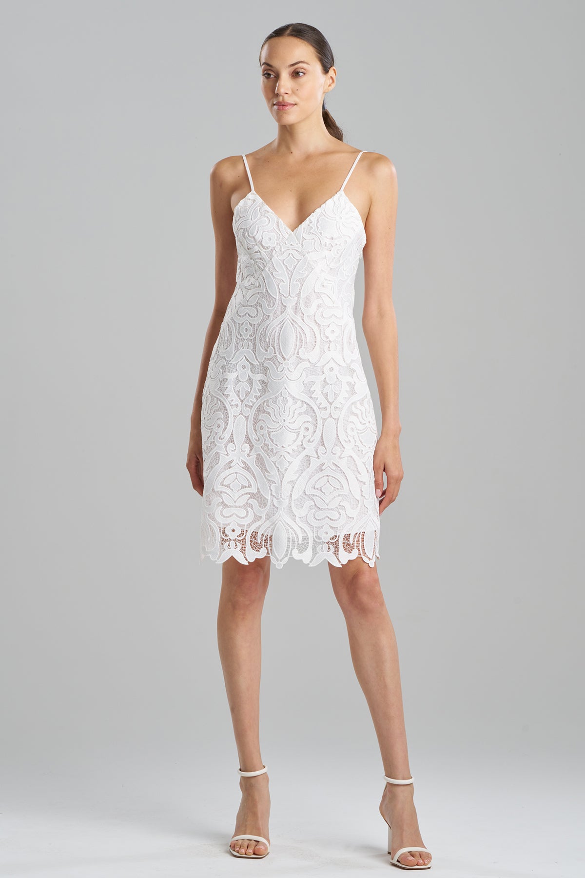 Natori - Suzani Lace Slip Dress - Women's - White