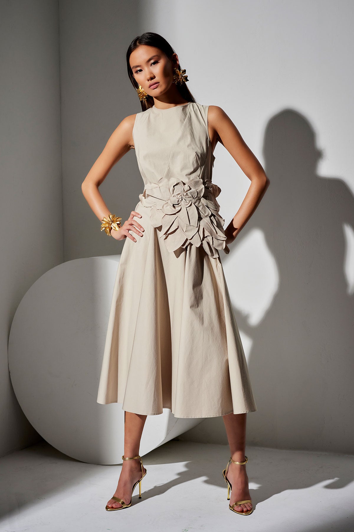 asymmetrical cotton dress Natori - Tech Taffeta Seam - Women's - Beachwood light sky blue prom dresses cool iron Zara Black Puff Sleeve Color:BLACK & GOLD