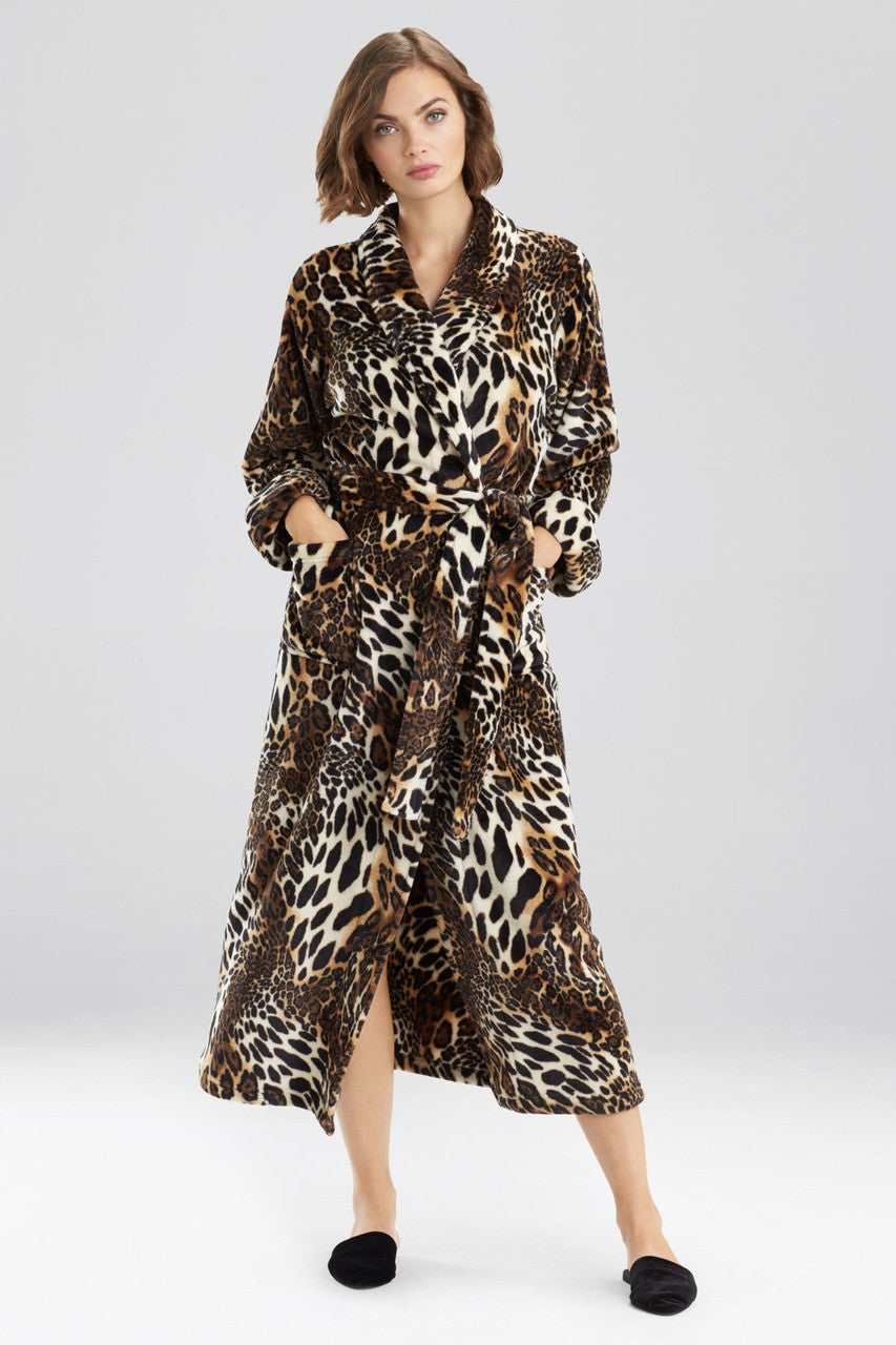 Multicolor Leopard Robe Buy Plush Leopard Robe in Chestnut Online | NATORI