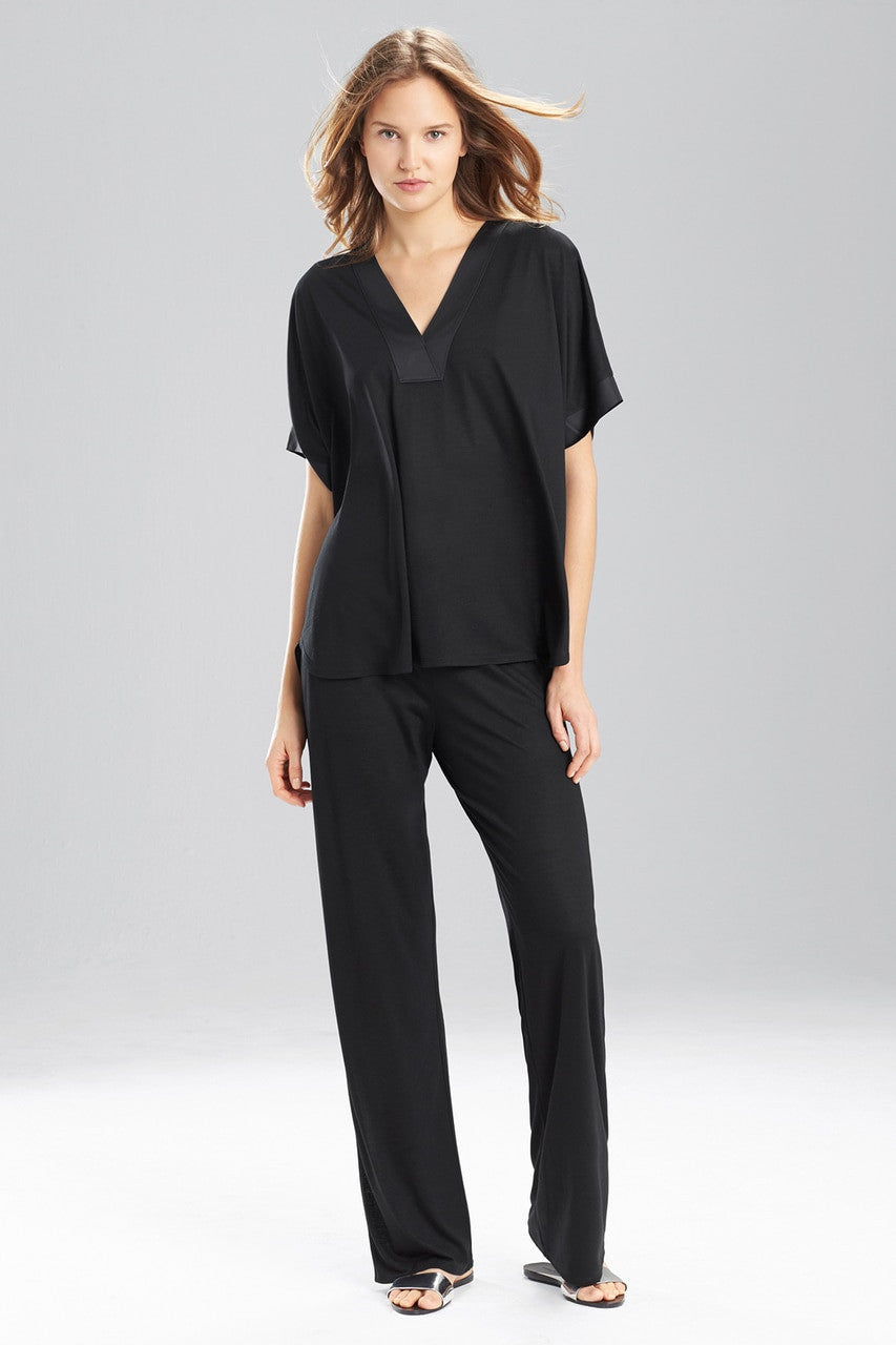 Natori Women's Congo PJ Set - Jersey Knit Pajamas, V-Neck, 26" Length, 31" Inseam (31OTH)