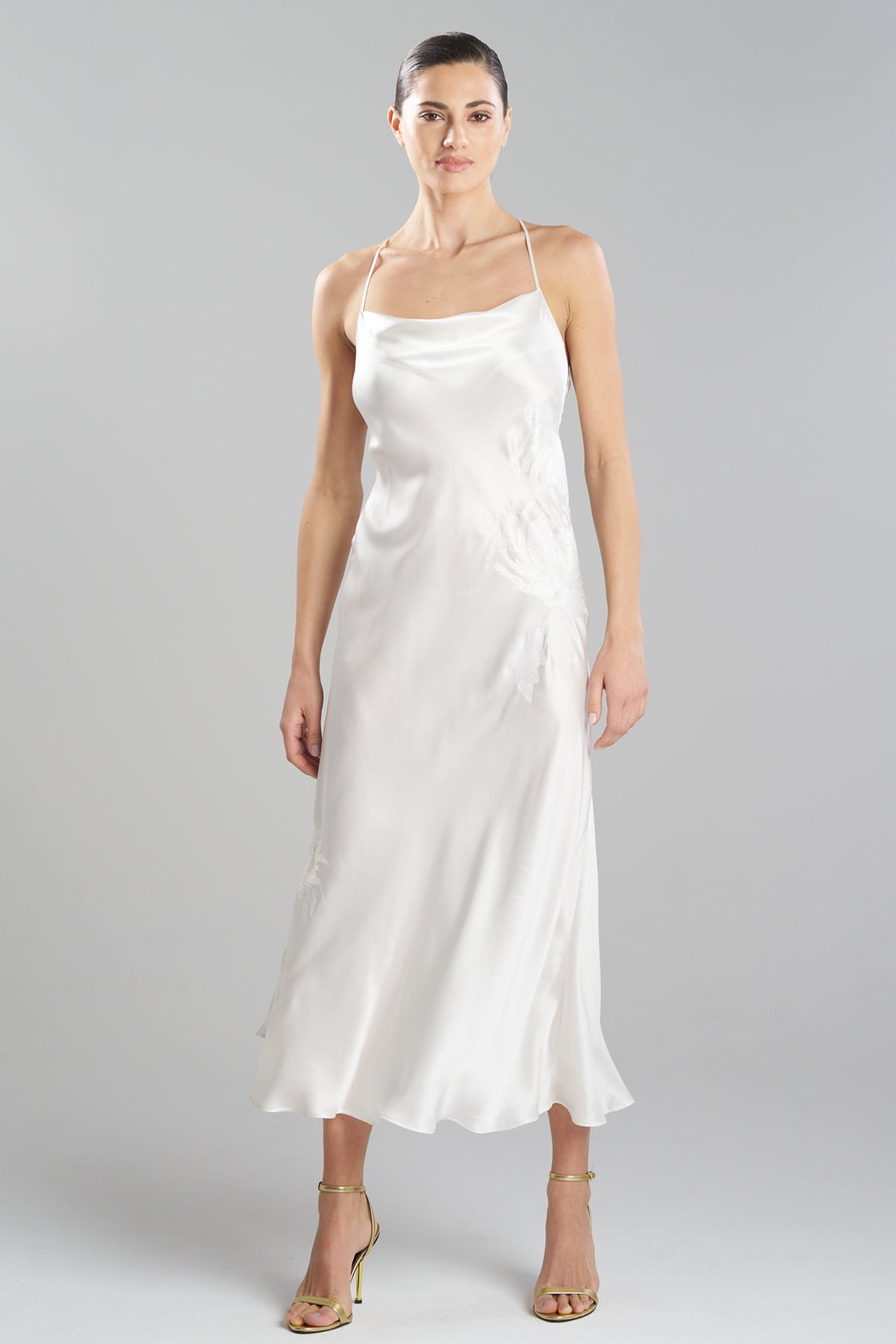 Bridal's Dream Embroidered Silk Slip Dress
