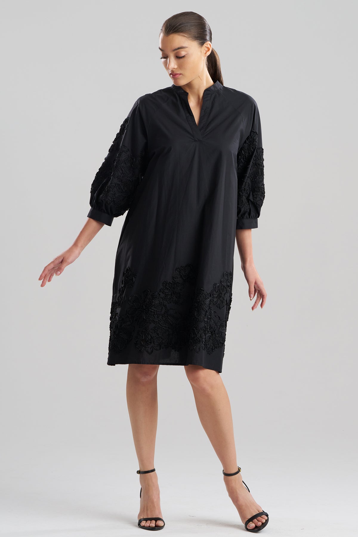 Carnation Embroidery Cotton Voile Dress