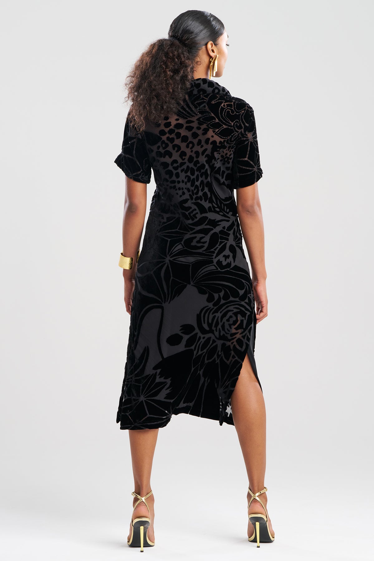 Couture Burnout Velvet Beaded Dress