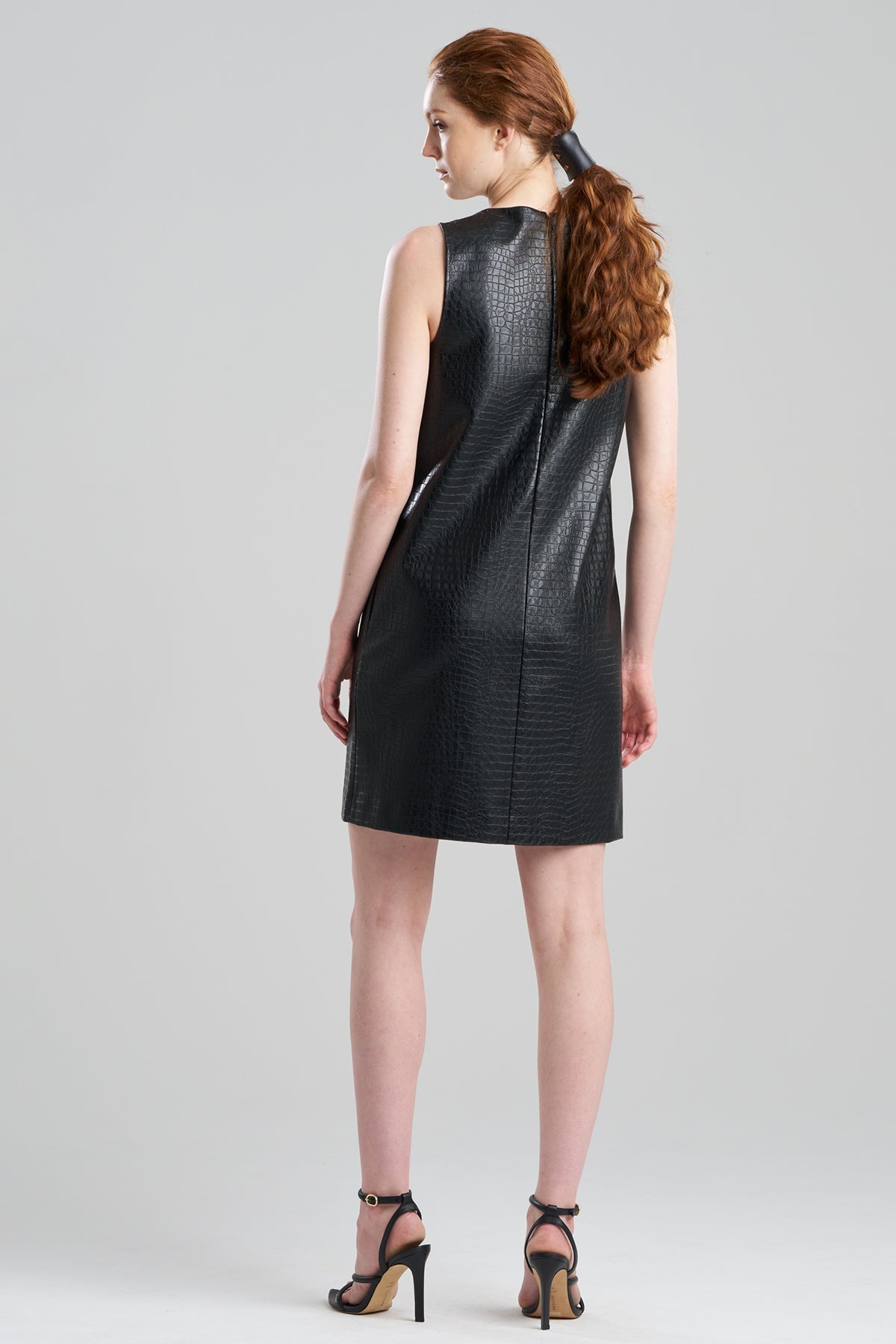 Natori - Faux Croc Leather Shift Dress - Women's - Black - Size 18 Natori - Faux Croc Leather Shift Dress - Women's - Black - Size 18