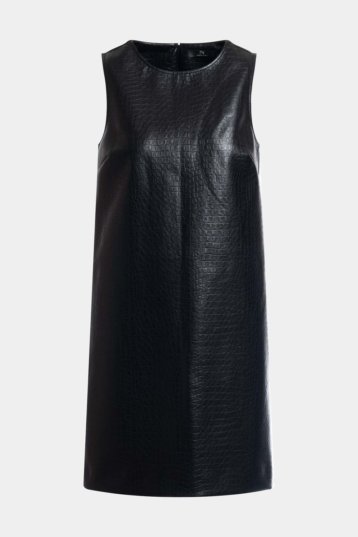 Natori - Faux Croc Leather Shift Dress - Women's - Black - Size 6 Natori - Faux Croc Leather Shift Dress - Women's - Black - Size 6
