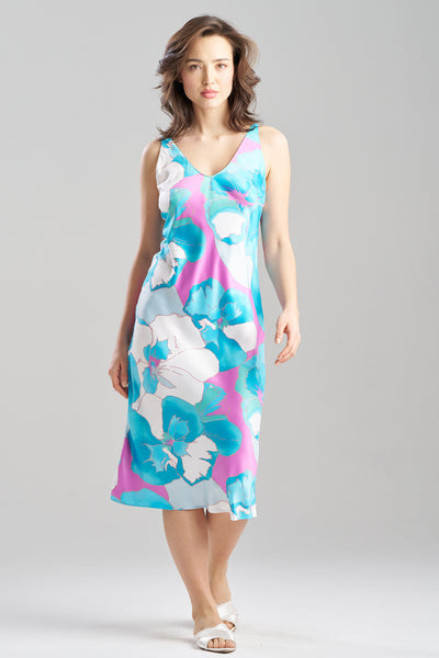 floria mini dress Natori - Floria Printed Satin Slip Dress - Women's - Blue