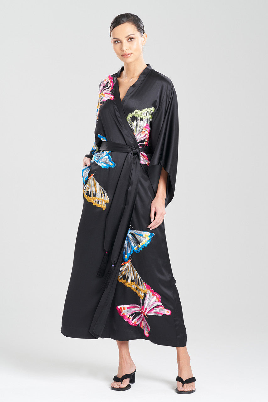 Beaked Robe Buy Couture Kyoko Butterfly Beaded Silk Robe in Black Online | NATORI