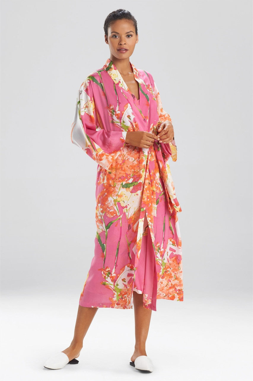 Painted Robe Buy Painted Bouquet Robe in Fuchsia Online | NATORI