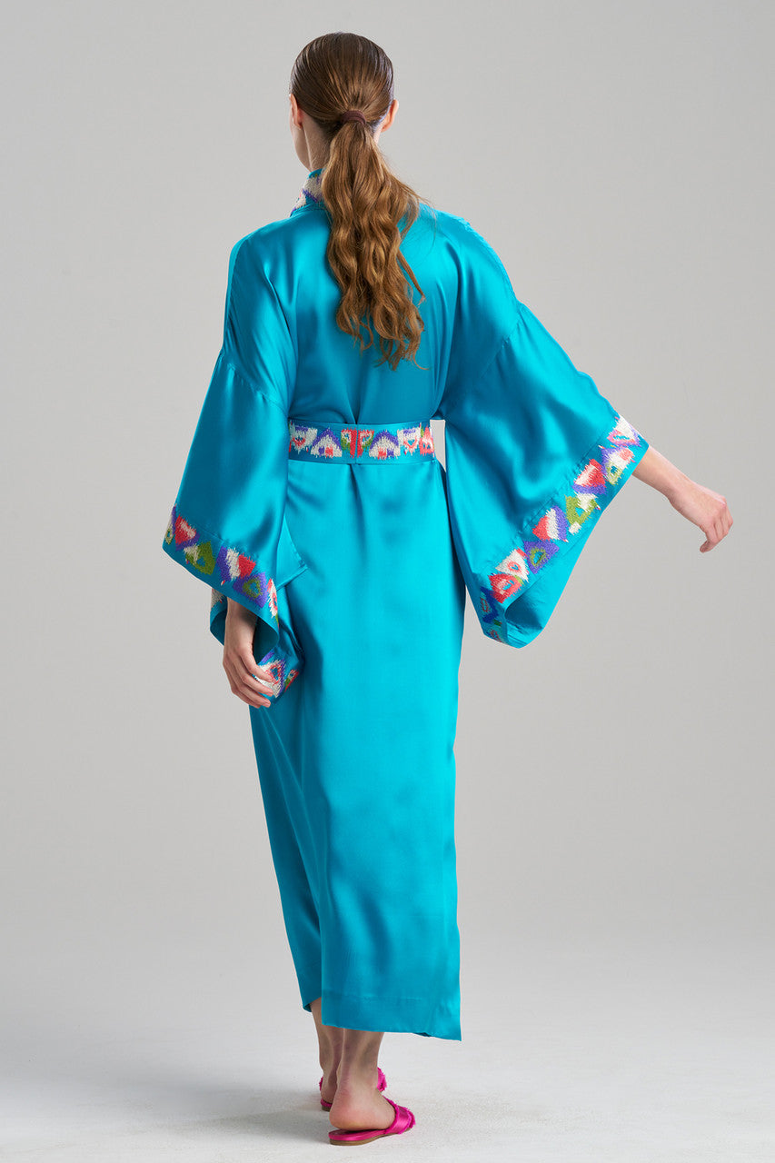 Dropp Robe Buy Couture Toulouse Embroidered Drop Sleeve Silk Robe in Mediterranean ...