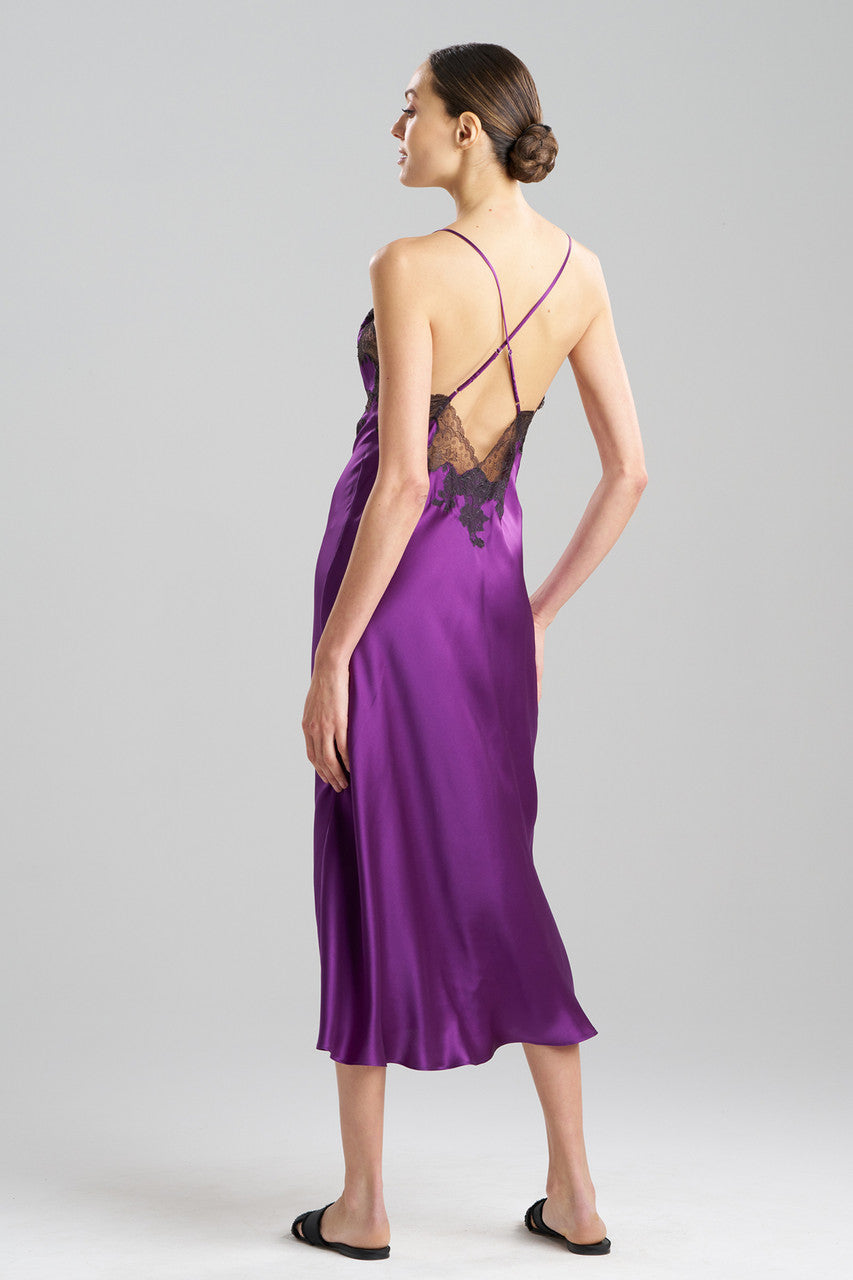 ash purple dress Daphne Cap Sleeves Ruffle Slit Dress