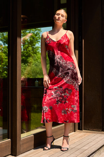 Natori - Imperial Dragon Jacquard Gown - Red