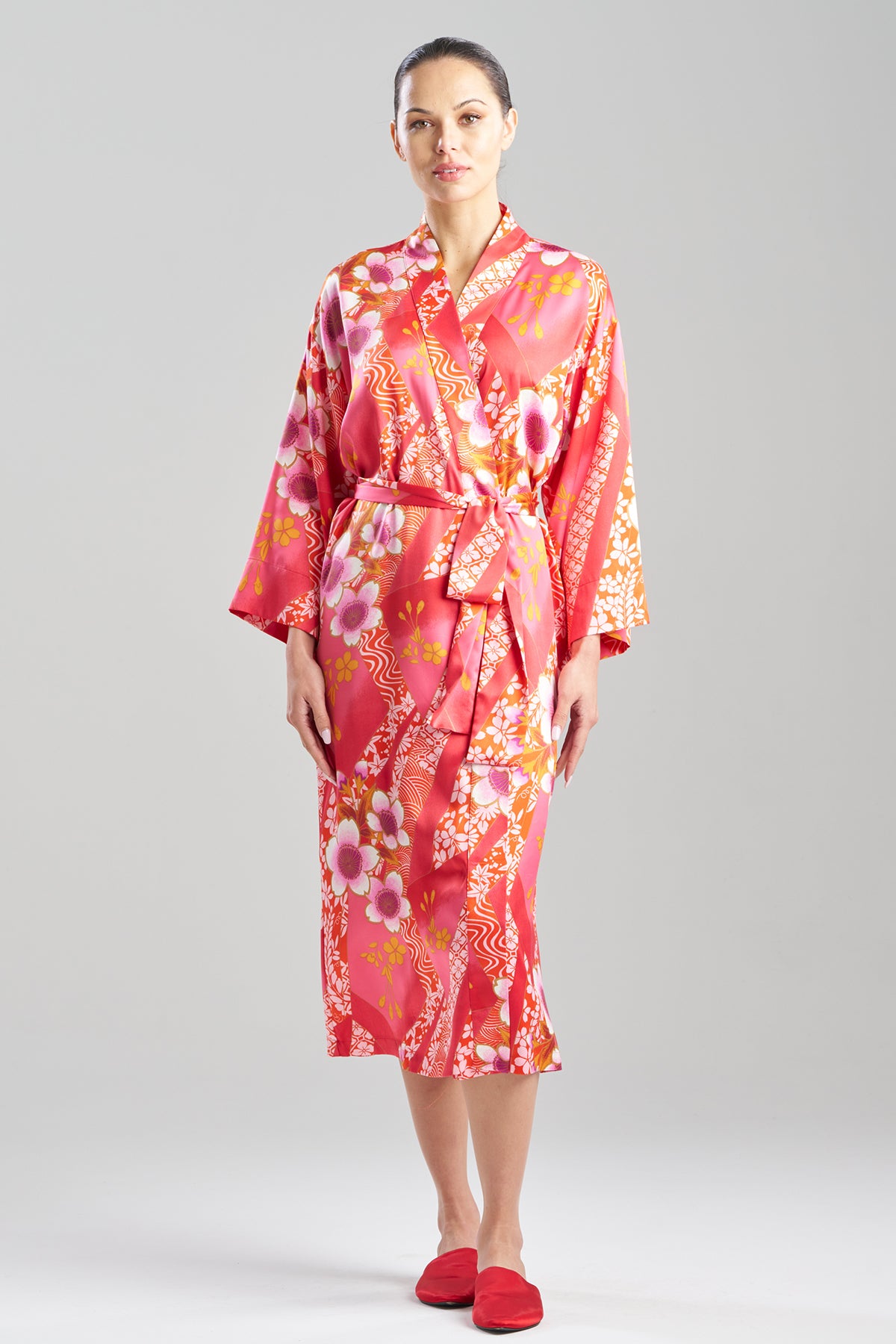 Metricon Robe Magnolia Printed Satin Robe