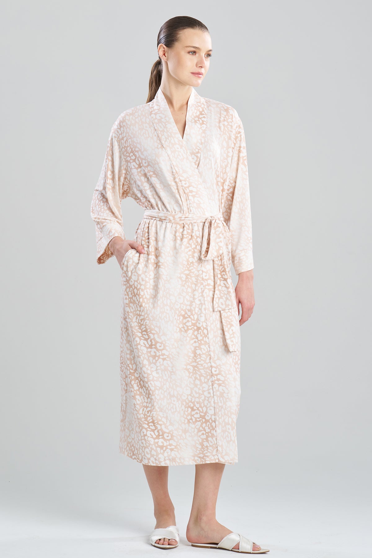 Layered Mist Robe Misty Leopard Cozy Knit Robe