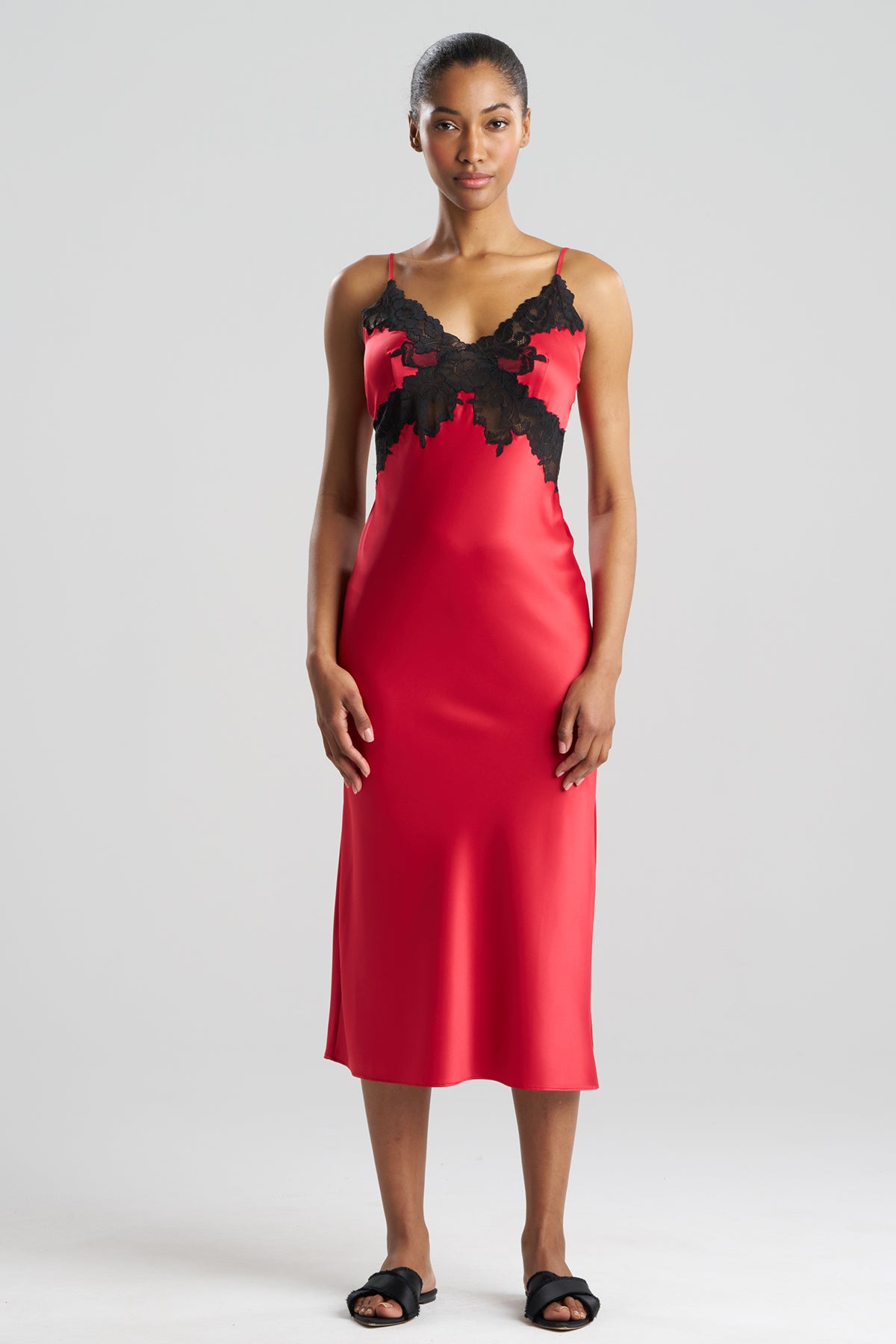 Natori - Peony Glamour Slip Dress - Women's - Brocade Red - Size XL Natori - Peony Glamour Slip Dress - Women's - Brocade Red - Size XL