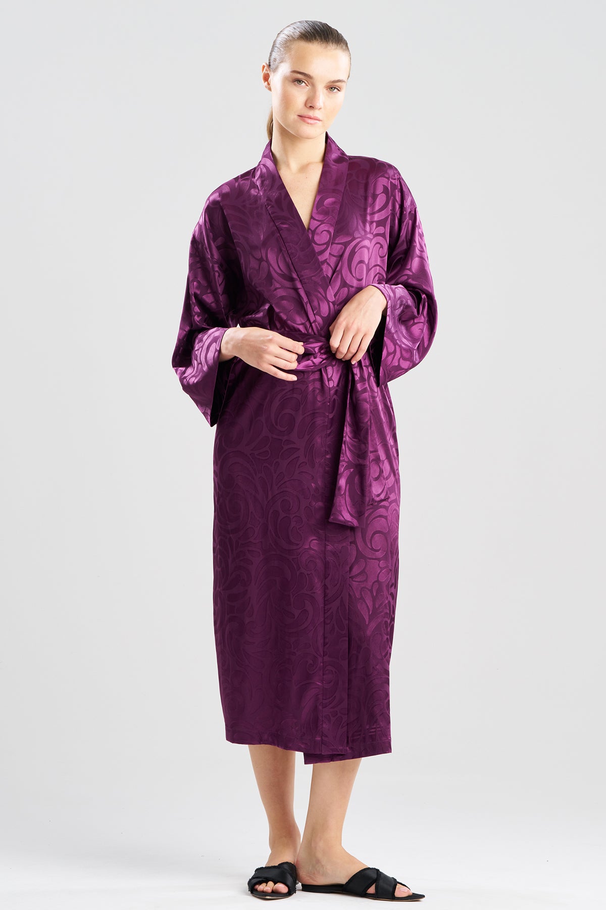 Scroll Robe Scroll Satin Jacquard Robe