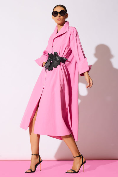Natori - Tech Cotton Taffeta Tunnel Belted Trapeze Dress - Women's - Fresh Pink